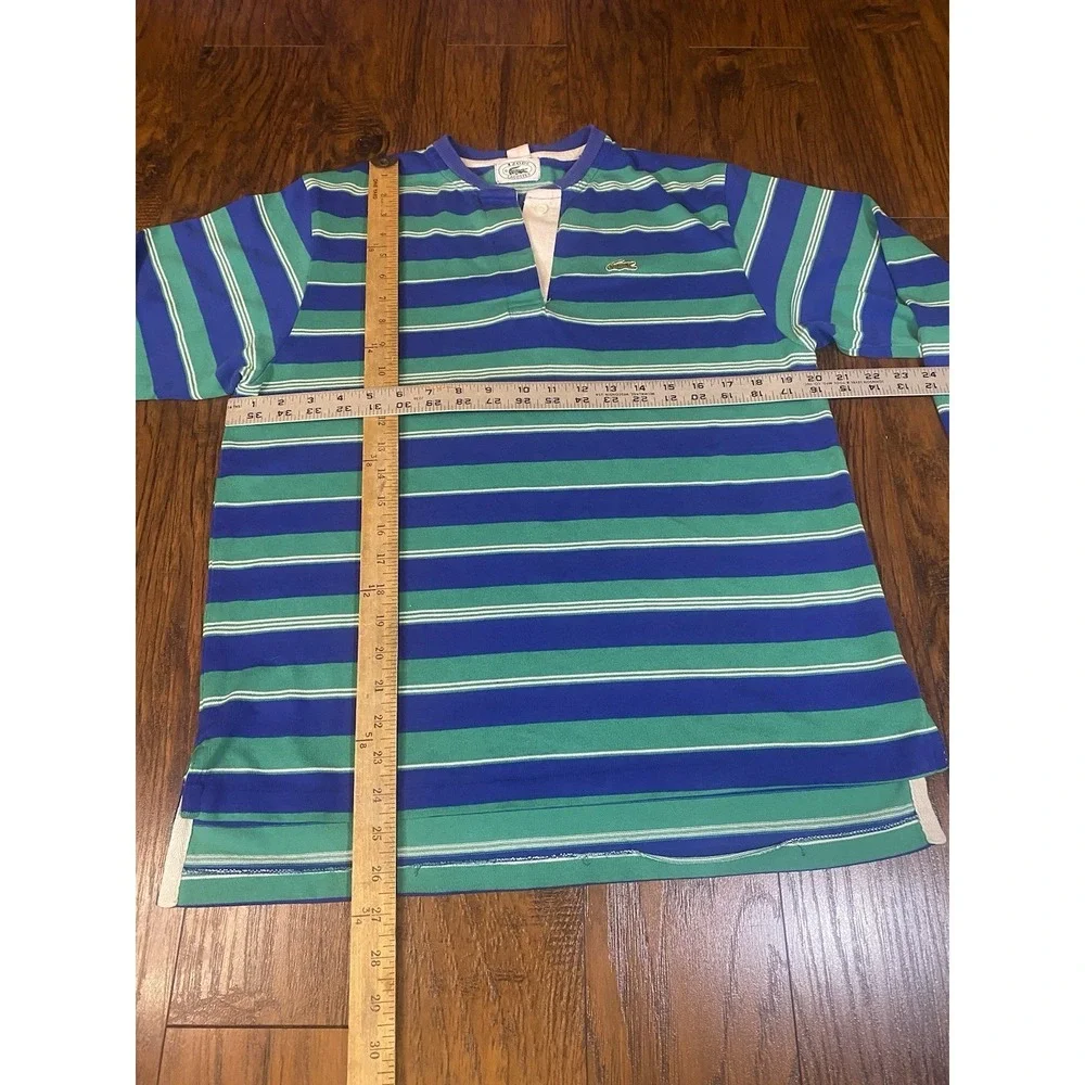 Lacoste vintage‎ striped rugby polo long sleeve shirt
